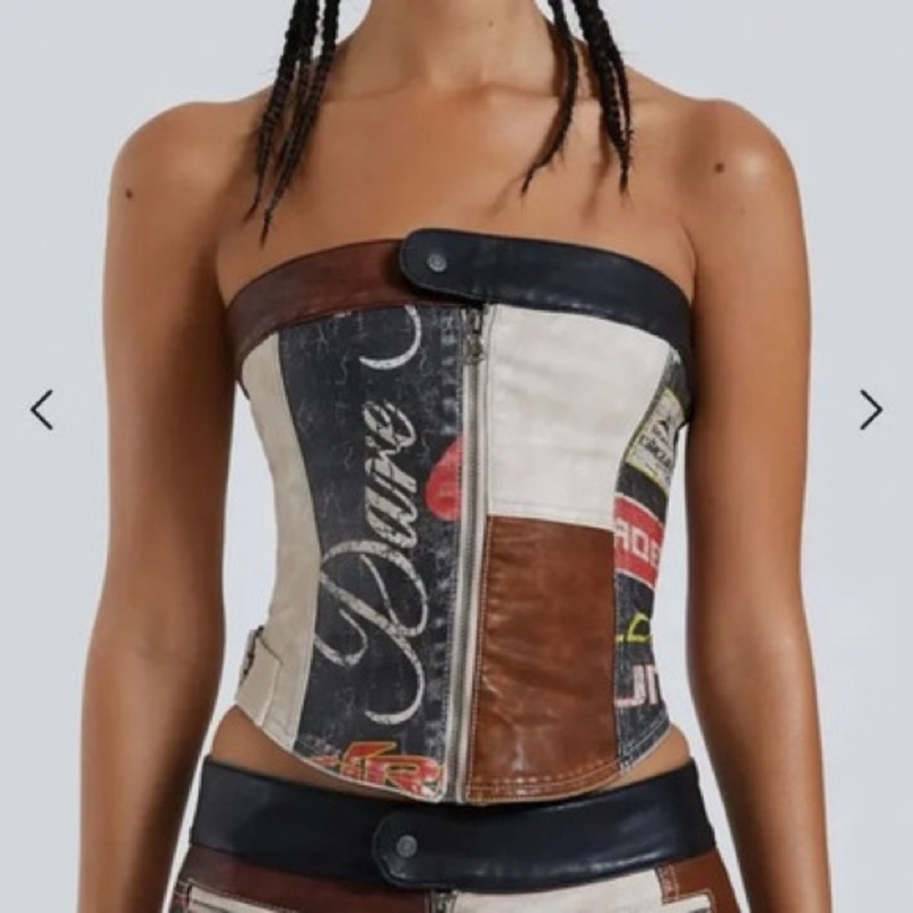 Jaded London Daytona Vegan Leather Corset Top - Picture 2 of 5